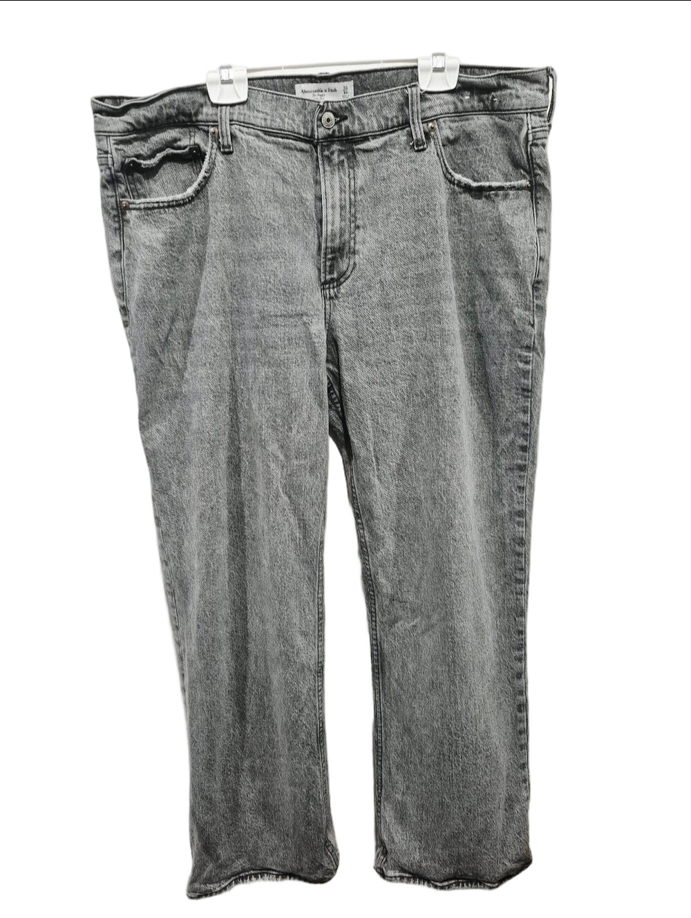 Abercrombie & Fitch The Baggy Low Rise Jeans Acid Wash Grey Size 33 / 16R